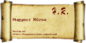 Hugyecz Rózsa névjegykártya